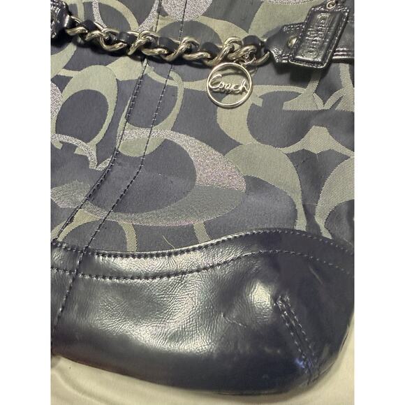 COACH crossbody bag authentic blue with silver - Picture 5 of 11